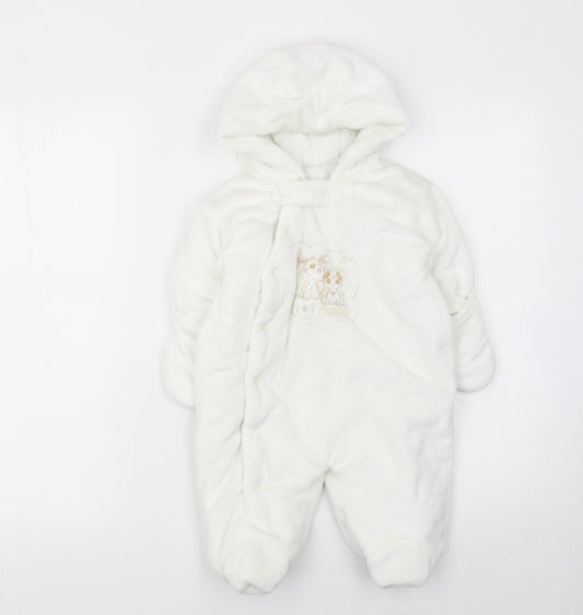 St Bernard Unisex Baby Ivory Fleece Hooded Coverall 6-9 Months