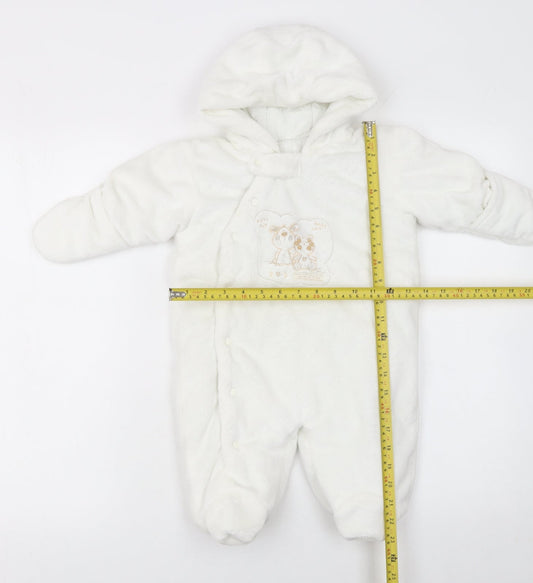 St Bernard Unisex Baby Ivory Fleece Hooded Coverall 6-9 Months