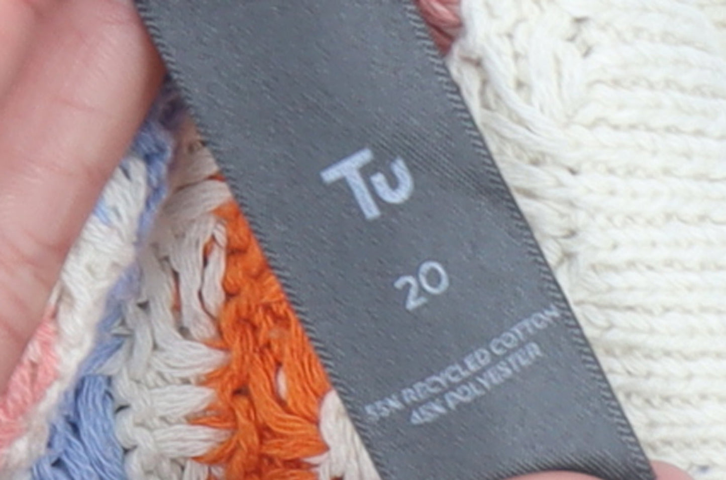 Tu Women’s Multicoloured Striped Knit Jumper Size 20 Crew Neck