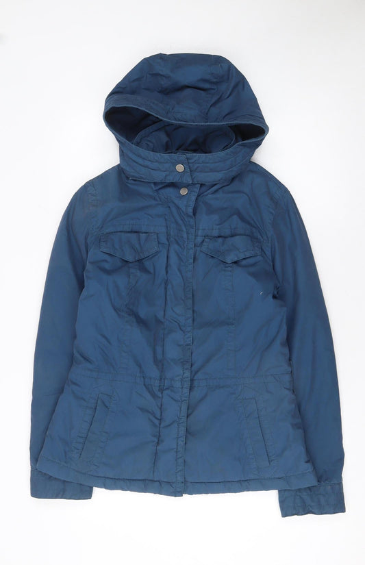Womens UK Size 10 H&M Blue Parka Coat