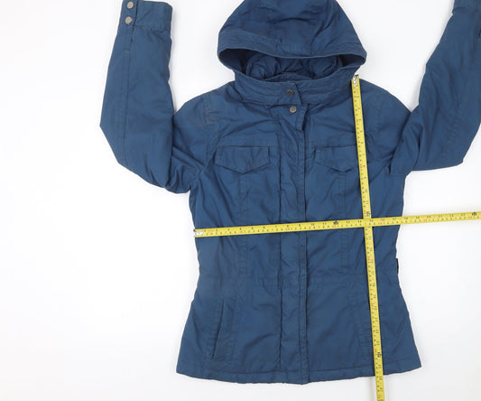 Womens UK Size 10 H&M Blue Parka Coat