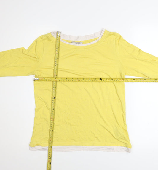 Womens UK Size S Hobbs Yellow Basic T-Shirt