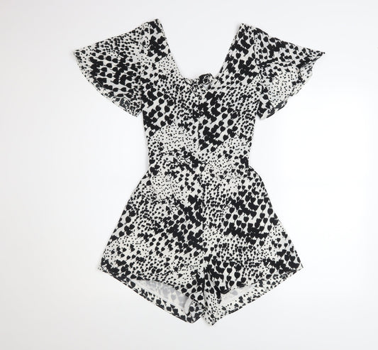 Womens UK Size S Zara One-Piece Black Playsuit
