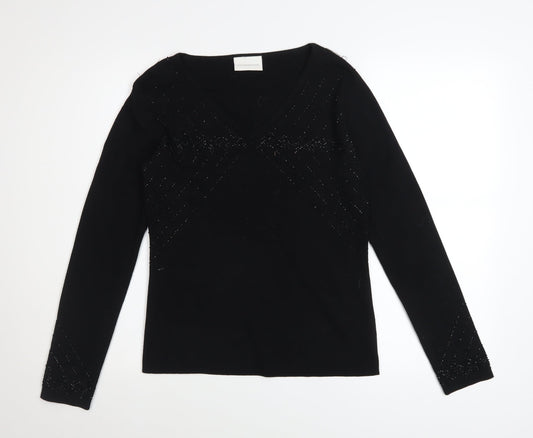 Womens UK Size S Liz Claiborne Black Pullover Jumper