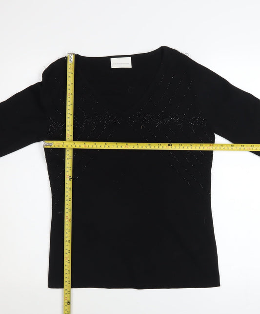 Womens UK Size S Liz Claiborne Black Pullover Jumper