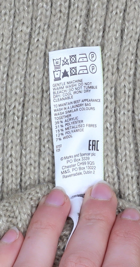Womens UK Size L Marks and Spencer Beige Pullover Jumper