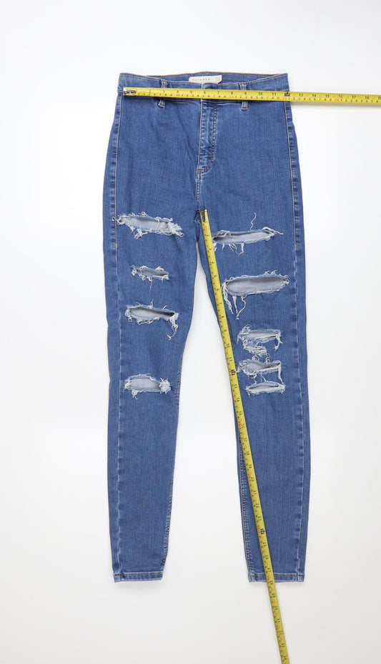 Womens UK Size 10 Topshop Slim Fit Skinny Blue Jeans