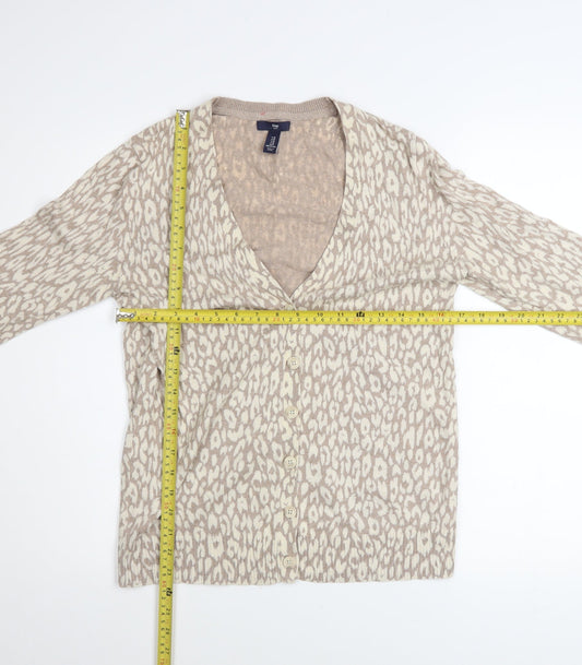 Womens UK Size M Gap Beige Cardigan Jumper