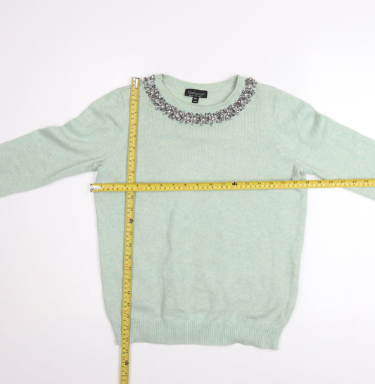 Womens UK Size 6 Topshop Green Pullover Jumper