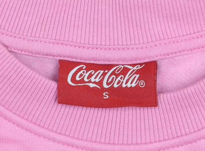 Unisex Adults UK Size S Coca-Cola Pink Pullover Sweatshirt