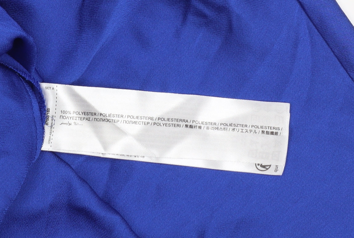 Womens UK Size 12 MNG Blue Basic Button-Up