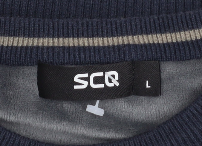 Mens UK Size L SCQ Blue Pullover Jumper