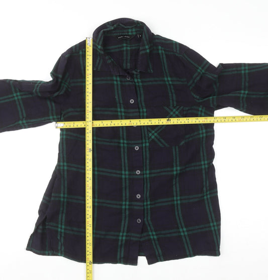 Womens UK Size 8 New Look Green Basic Button-Up