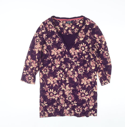 Womens UK Size 14 Maine New England Purple Tunic Blouse
