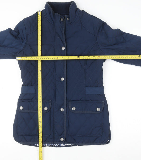 Womens UK Size 10 Crew Clothing Co. Blue Quilted Coat