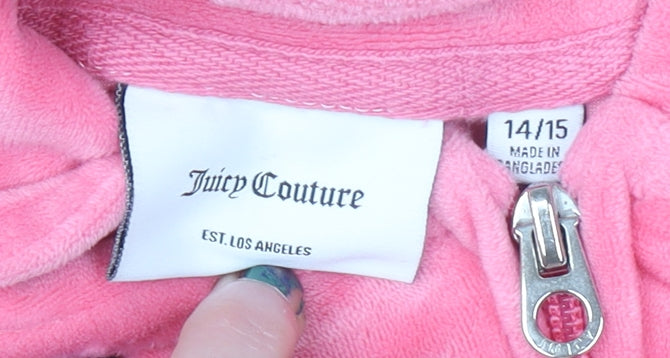 Girls UK Size 14-15 Years Juicy Couture Pink Full Zip Hoodie