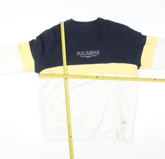 Mens UK Size S Pull & Bear Multicoloured Pullover Jumper