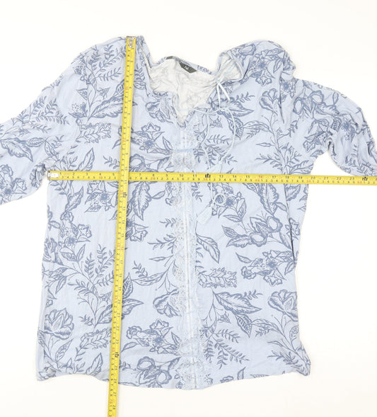 Womens UK Size 18 Bonmarché Blue Tunic Blouse