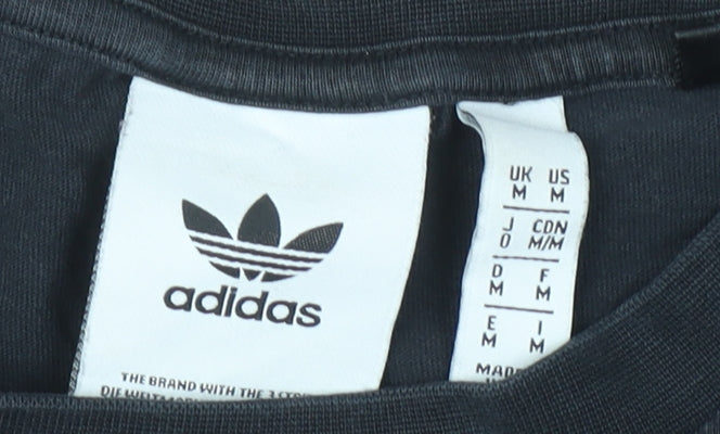 Mens UK Size M adidas Black T-Shirt