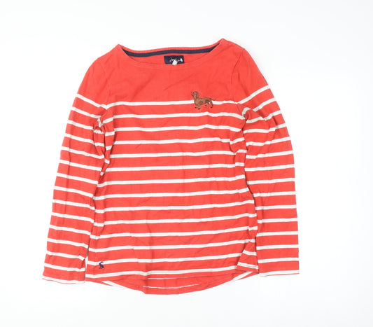 Womens UK Size 10 Joules Red Basic T-Shirt