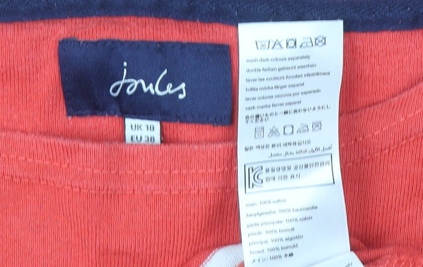 Womens UK Size 10 Joules Red Basic T-Shirt