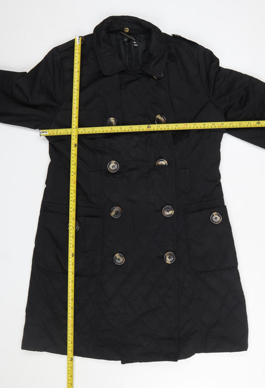 Womens UK Size 16 Marks and Spencer Black Quilted Coat