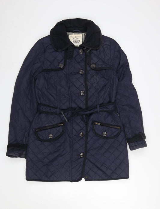 Womens UK Size 10 NEXT Blue Quilted Coat