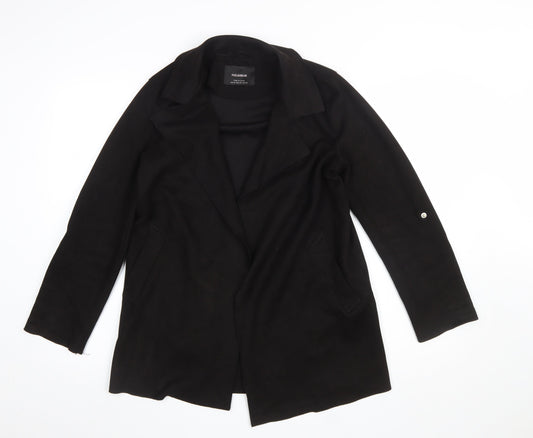 Womens UK Size XS Pull&Bear Black Overcoat