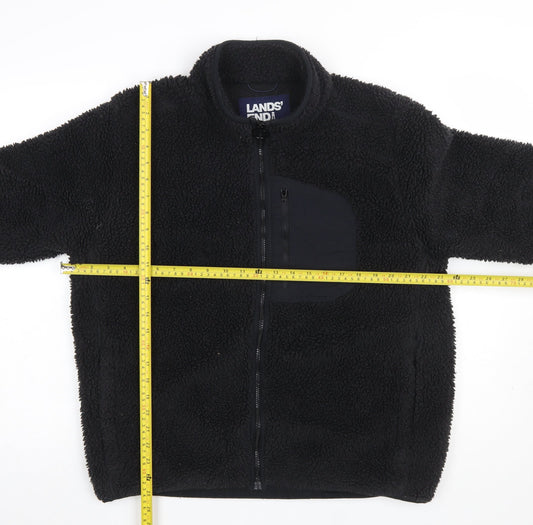 Mens UK Size L Lands' End Black Basic Jacket