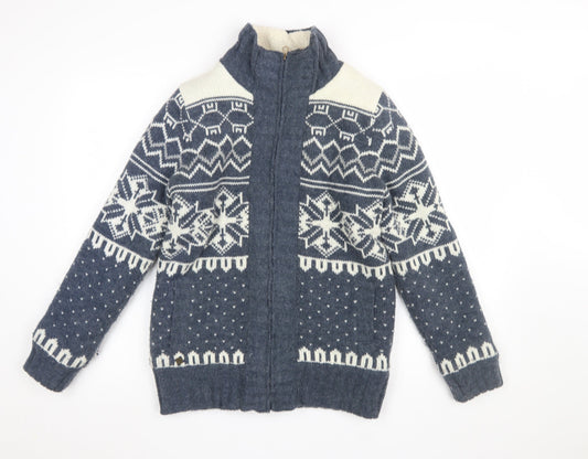 Womens UK Size 12 SoulCal & Co Blue Full Zip Jumper