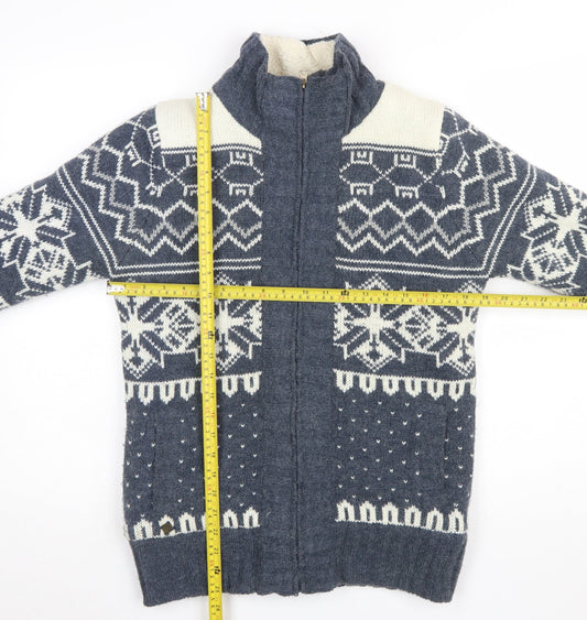 Womens UK Size 12 SoulCal & Co Blue Full Zip Jumper
