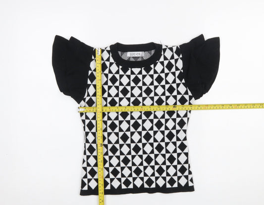 Girls UK Size L LUC-CE Black Pullover Jumper