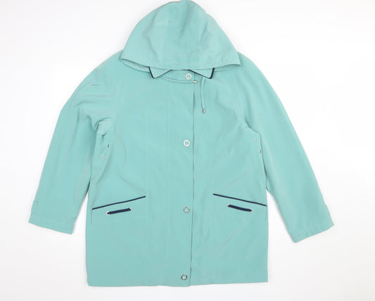 Womens UK Size 14 EWM Green Rain Coat
