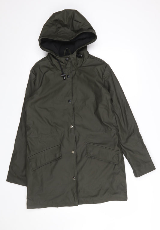 Womens UK Size 8 Brave Soul Green Rain Coat