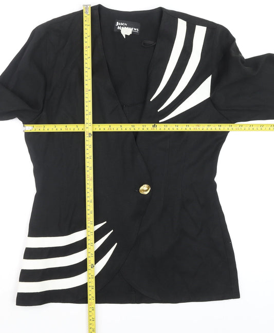 Womens UK Size M Jason Matthews Black Classic Blouse