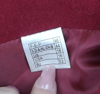 Womens UK Size 18 Momtex Red Overcoat