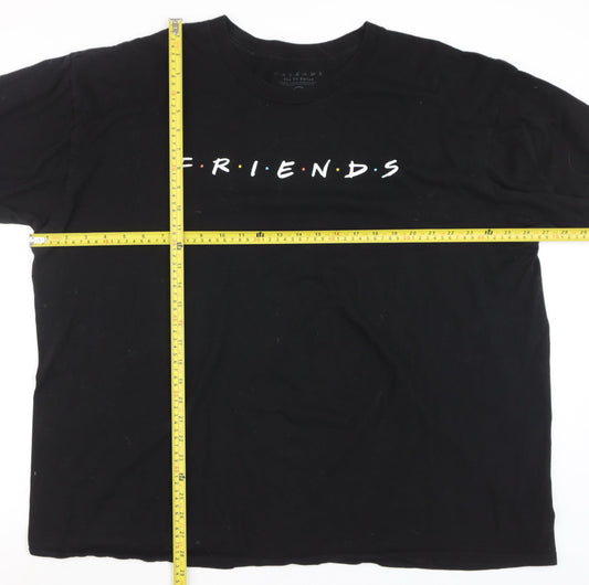Mens UK Size 2XL Friends Black T-Shirt