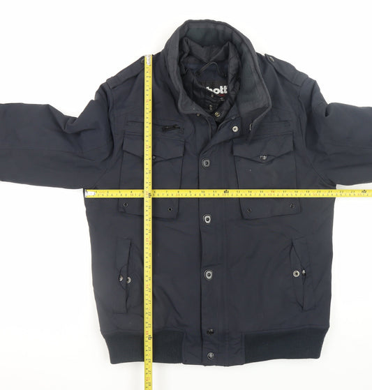 Mens UK Size M SCHOTT Blue Bomber Jacket