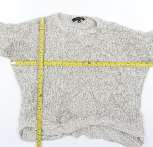 New Look Women's Grey Cable-Knit Pullover Jumper Size M