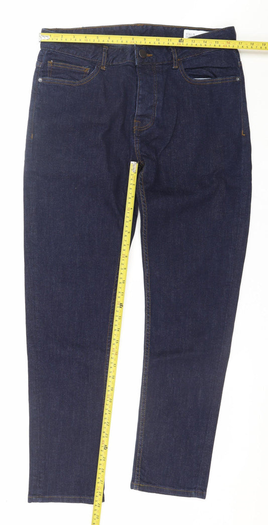 Mens UK Size L Denim Co Slim Fit Skinny Blue Jeans