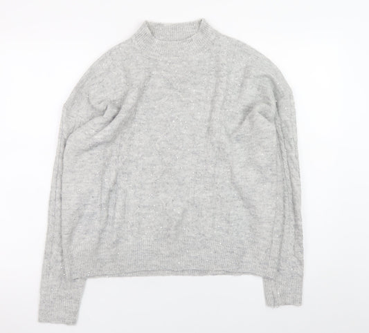 Womens UK Size 12 Apricot Grey Pullover Jumper