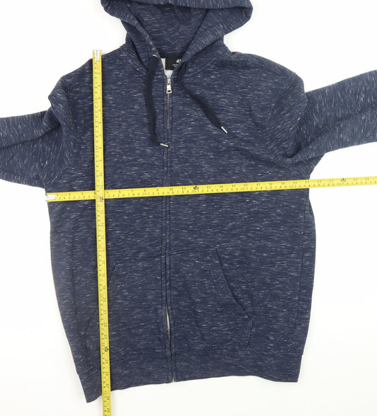 Mens UK Size M H&M Blue Full Zip Hoodie