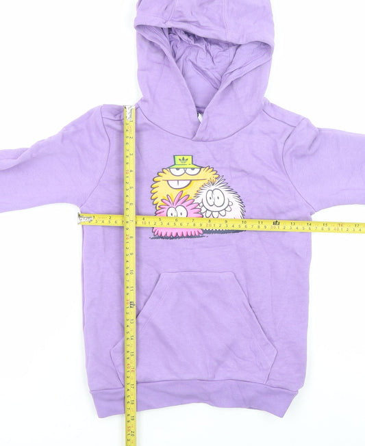 Boys UK Size 7-8 Years adidas Purple Pullover Hoodie