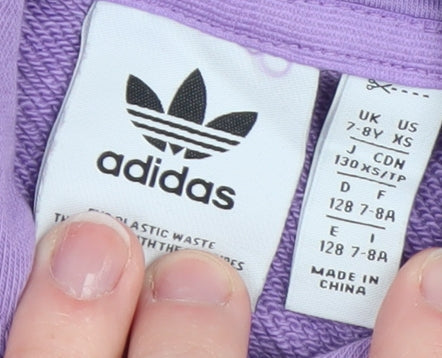 Boys UK Size 7-8 Years adidas Purple Pullover Hoodie