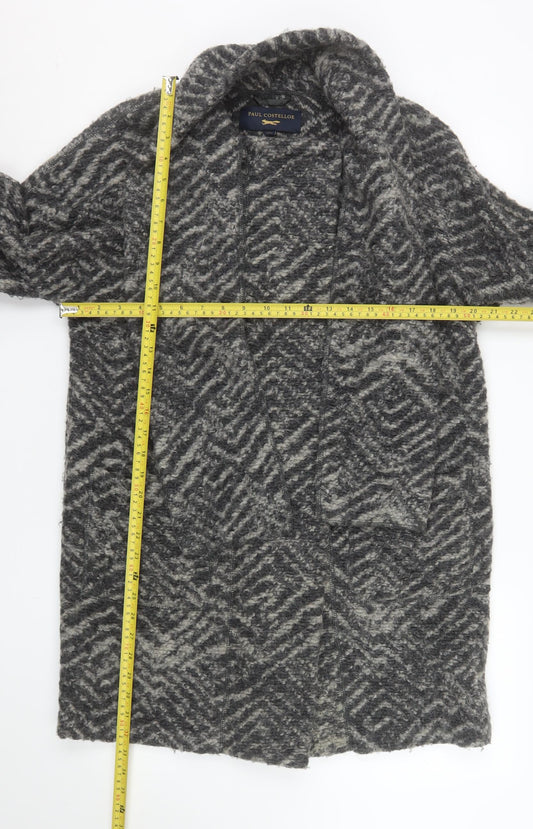 Paul Costelloe Women’s Grey Wool Blend Mid-Length Coatigan Size 12
