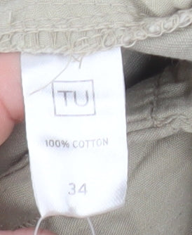 TU Men’s Beige Chino Shorts Size 34 Regular Cotton Casual