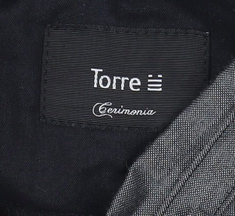 Mens UK Size L Torre Regular Fit Dress Pants Grey Trousers