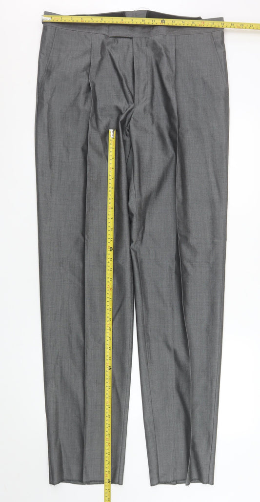 Mens UK Size XL Torre Cerimonia Regular Fit Dress Pants Grey Trousers