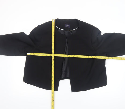 Marks and Spencer Women Black Cropped Suit Jacket UK 20 Tailored Blazer