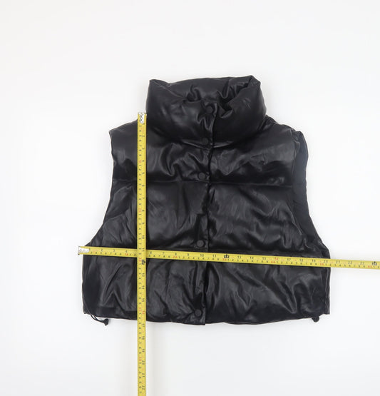 Womens UK Size M Stradivarius Black Puffer Jacket